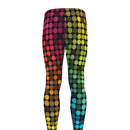 Colorful Disco Lights Pattern Print Men's leggings