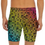 Colorful Disco Lights Pattern Print Men's Long Boxer Briefs