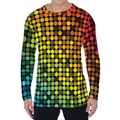 Colorful Disco Lights Pattern Print Men's Long Sleeve T-Shirt