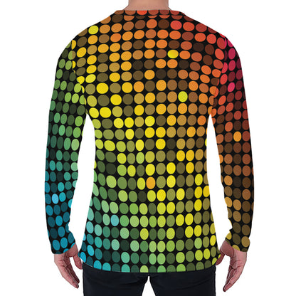 Colorful Disco Lights Pattern Print Men's Long Sleeve T-Shirt