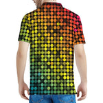 Colorful Disco Lights Pattern Print Men's Polo Shirt