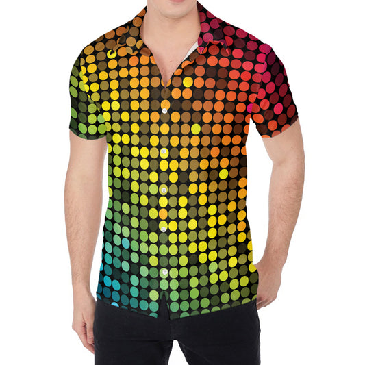 Colorful Disco Lights Pattern Print Men's Shirt