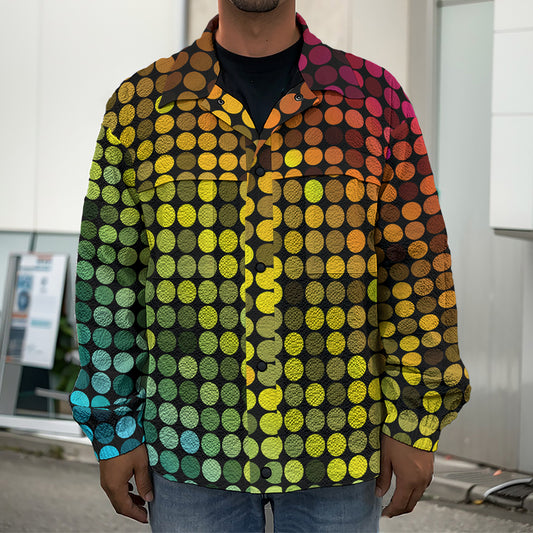 Colorful Disco Lights Pattern Print Men's Shirt Jacket