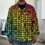 Colorful Disco Lights Pattern Print Men's Shirt Jacket