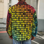 Colorful Disco Lights Pattern Print Men's Shirt Jacket