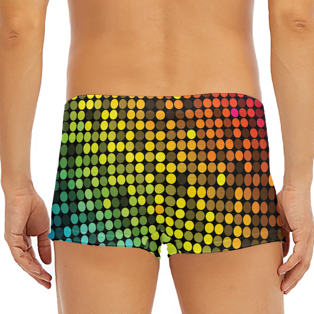 Colorful Disco Lights Pattern Print Men's Short Boxer Briefs
