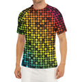 Colorful Disco Lights Pattern Print Men's Short Sleeve Rash Guard