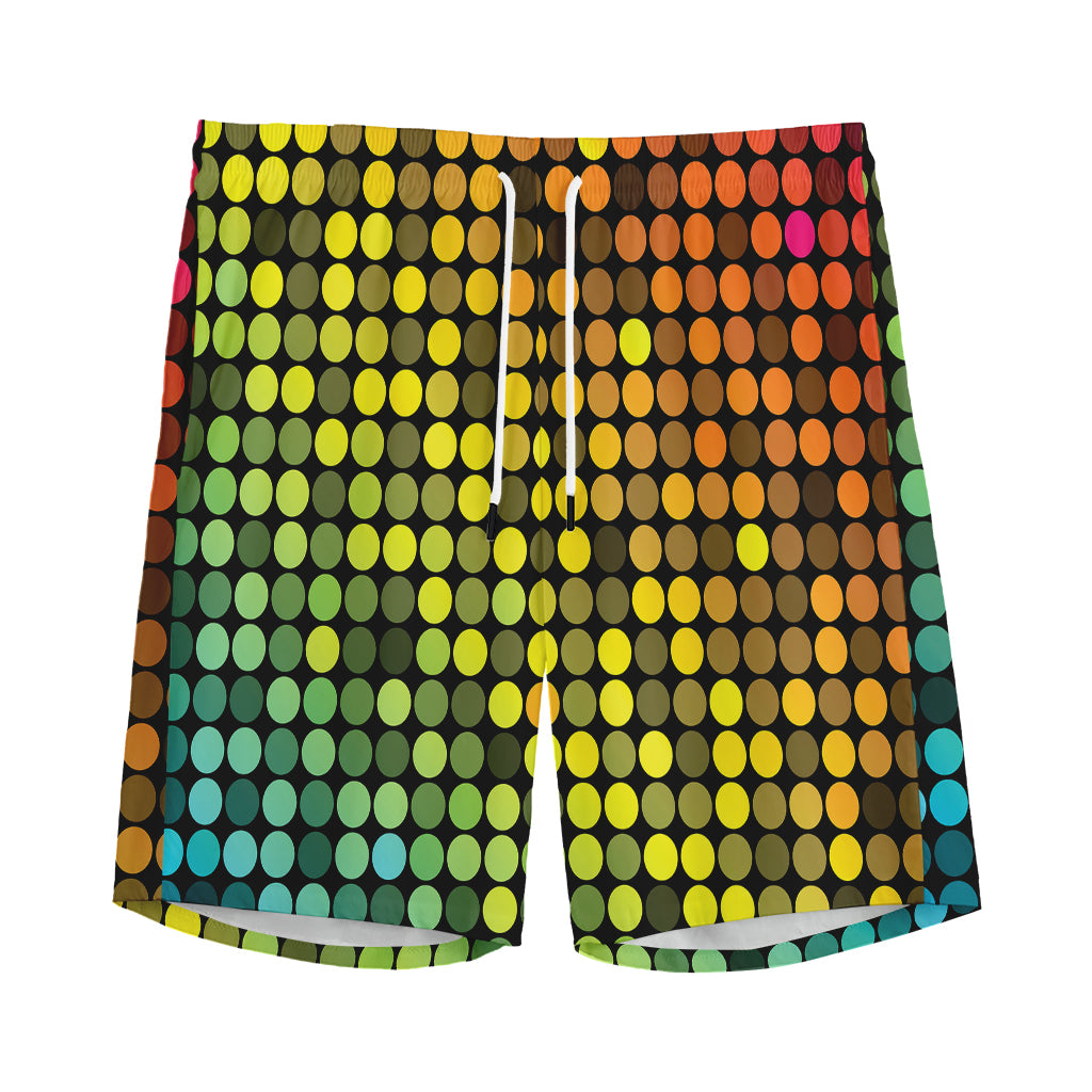 Colorful Disco Lights Pattern Print Men's Sports Shorts
