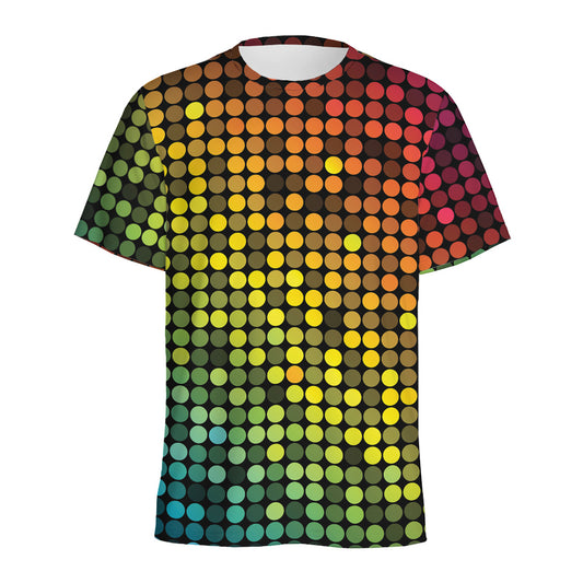 Colorful Disco Lights Pattern Print Men's Sports T-Shirt
