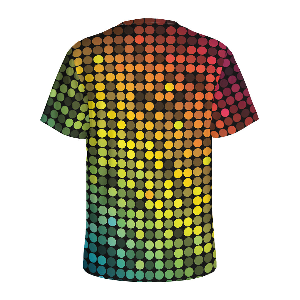 Colorful Disco Lights Pattern Print Men's Sports T-Shirt