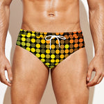 Colorful Disco Lights Pattern Print Men's Swim Briefs