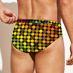 Colorful Disco Lights Pattern Print Men's Swim Briefs