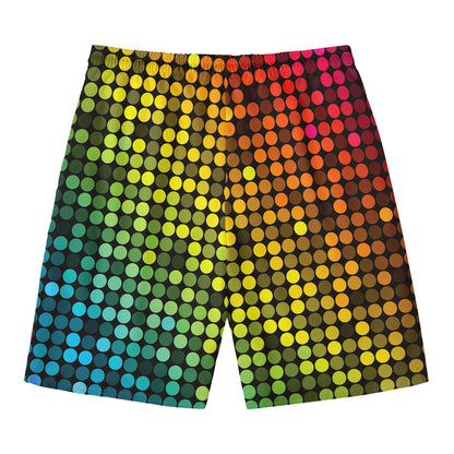 Colorful Disco Lights Pattern Print Men's Swim Trunks