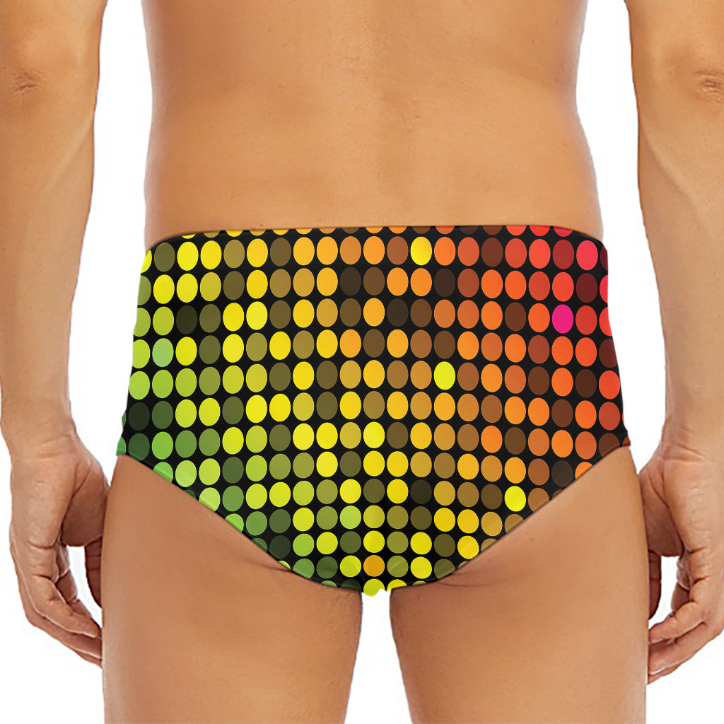 Colorful Disco Lights Pattern Print Men's Triangle Swim Briefs