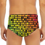 Colorful Disco Lights Pattern Print Men's Triangle Swim Briefs