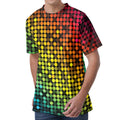 Colorful Disco Lights Pattern Print Men's Velvet T-Shirt