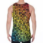 Colorful Disco Lights Pattern Print Men's Velvet Tank Top