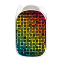 Colorful Disco Lights Pattern Print Mesh Laundry Hamper