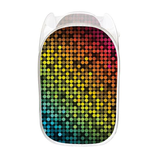 Colorful Disco Lights Pattern Print Mesh Laundry Hamper