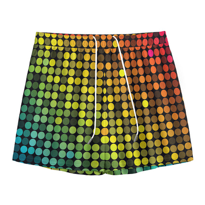 Colorful Disco Lights Pattern Print Mesh Shorts