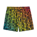 Colorful Disco Lights Pattern Print Mesh Shorts