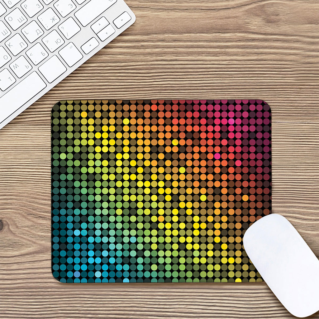 Colorful Disco Lights Pattern Print Mouse Pad
