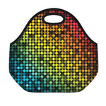 Colorful Disco Lights Pattern Print Neoprene Lunch Bag