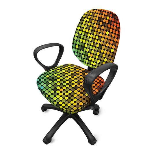Colorful Disco Lights Pattern Print Office Chair Cover
