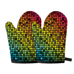 Colorful Disco Lights Pattern Print Oven Mitts
