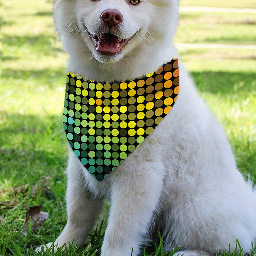 Colorful Disco Lights Pattern Print Over The Collar Dog Bandana