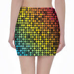 Colorful Disco Lights Pattern Print Pencil Mini Skirt