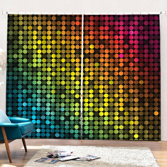 Colorful Disco Lights Pattern Print Pencil Pleat Curtains