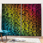 Colorful Disco Lights Pattern Print Pencil Pleat Curtains