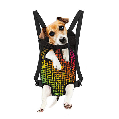 Colorful Disco Lights Pattern Print Pet Carrier Backpack
