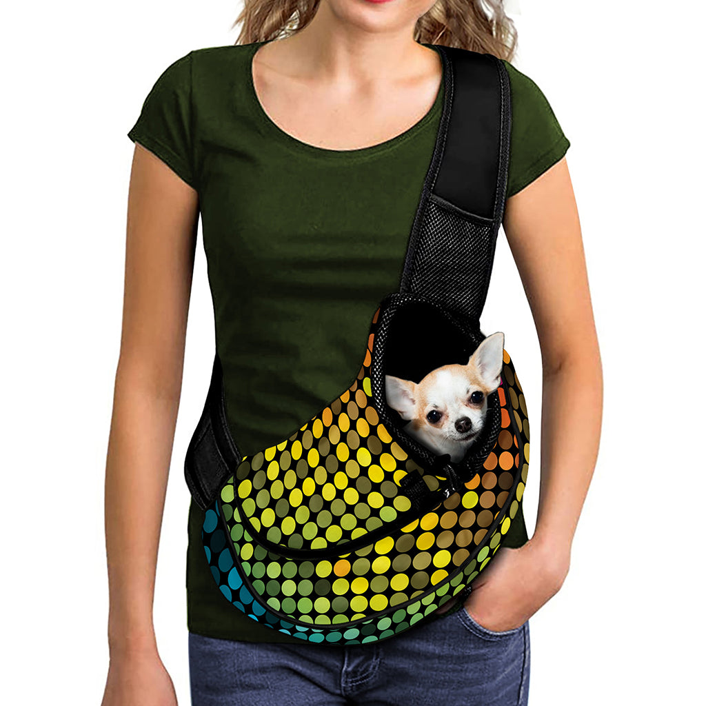 Colorful Disco Lights Pattern Print Pet Sling Carrier