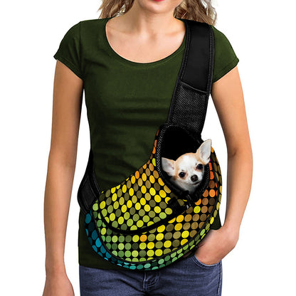 Colorful Disco Lights Pattern Print Pet Sling Carrier