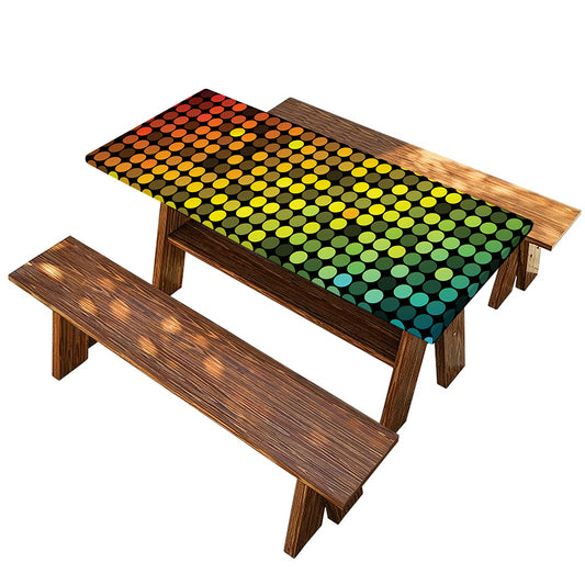 Colorful Disco Lights Pattern Print Picnic Table Cover