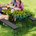 Colorful Disco Lights Pattern Print Picnic Table Cover