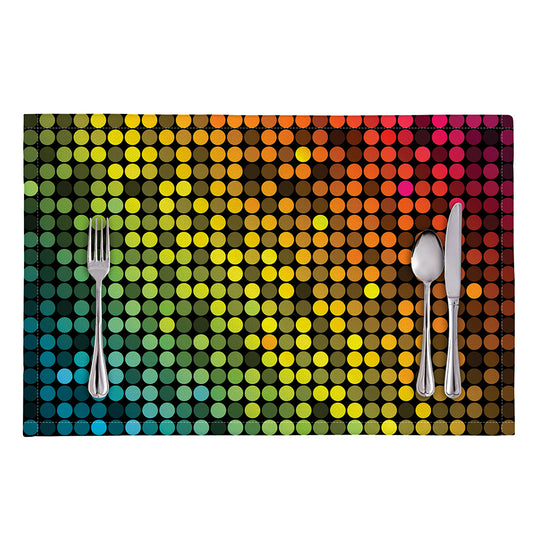 Colorful Disco Lights Pattern Print Placemat