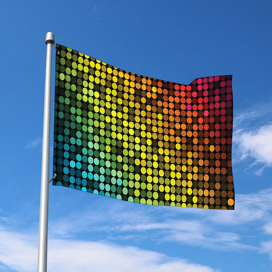 Colorful Disco Lights Pattern Print Polyester Flag