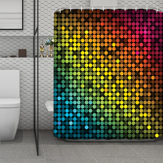 Colorful Disco Lights Pattern Print Polyester Shower Curtain