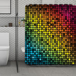 Colorful Disco Lights Pattern Print Polyester Shower Curtain