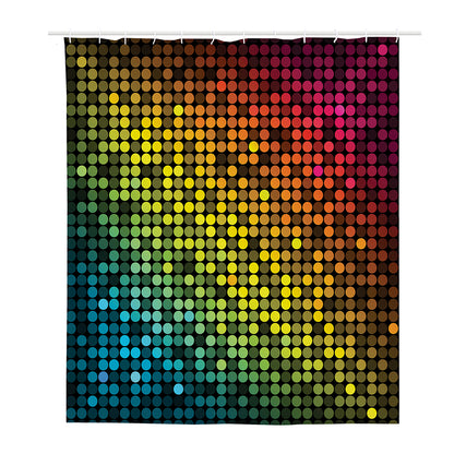 Colorful Disco Lights Pattern Print Polyester Shower Curtain