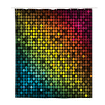 Colorful Disco Lights Pattern Print Polyester Shower Curtain