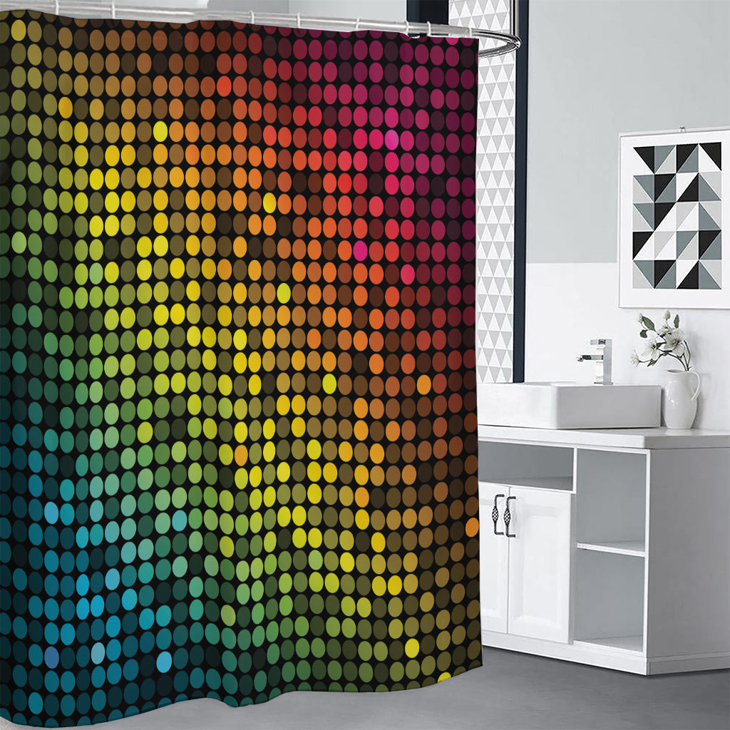 Colorful Disco Lights Pattern Print Premium Shower Curtain