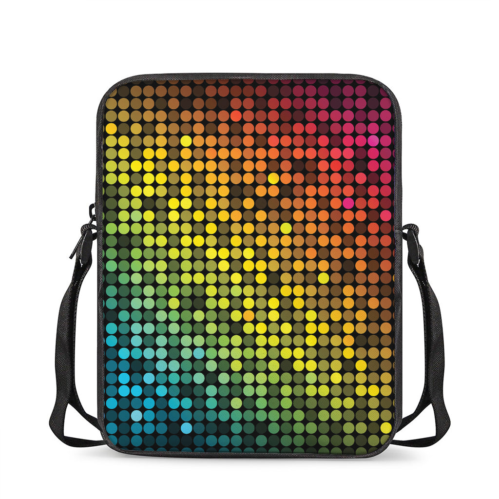 Colorful Disco Lights Pattern Print Rectangular Crossbody Bag