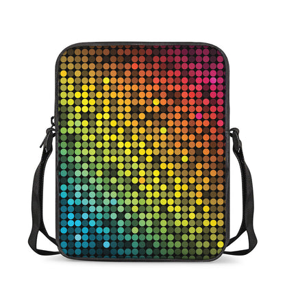 Colorful Disco Lights Pattern Print Rectangular Crossbody Bag