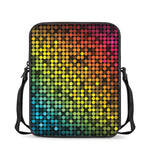 Colorful Disco Lights Pattern Print Rectangular Crossbody Bag