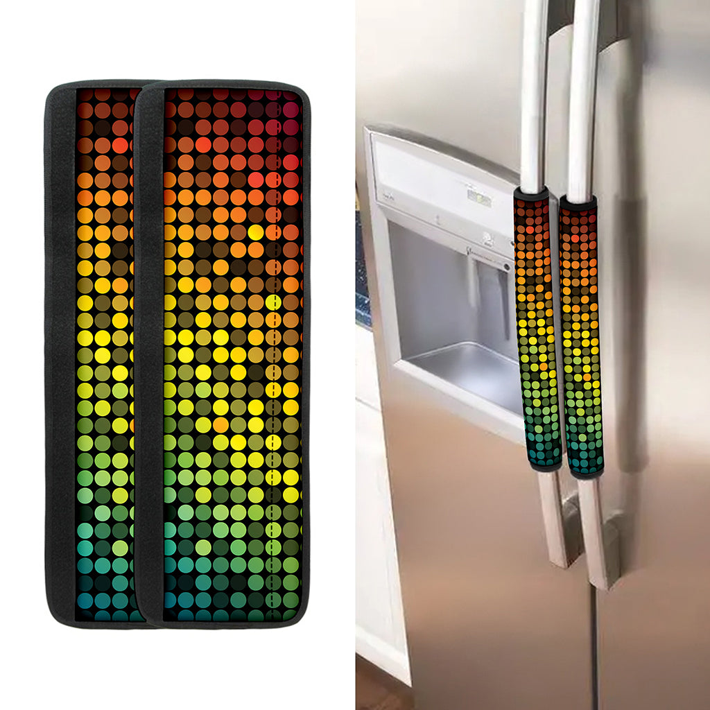 Colorful Disco Lights Pattern Print Refrigerator Handle Covers