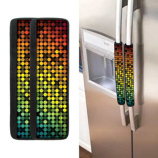 Colorful Disco Lights Pattern Print Refrigerator Handle Covers